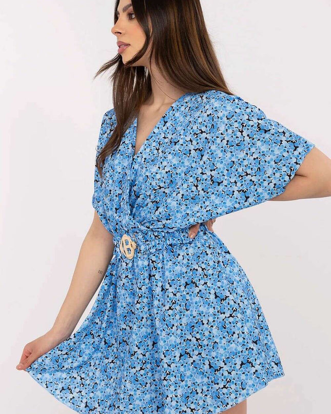 Elegant Blue Floral Lightweight Jumpsuit 212526 For Women