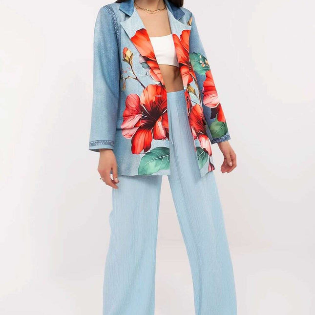 Casual Denim Look Blazer For Women Lightweight 212530