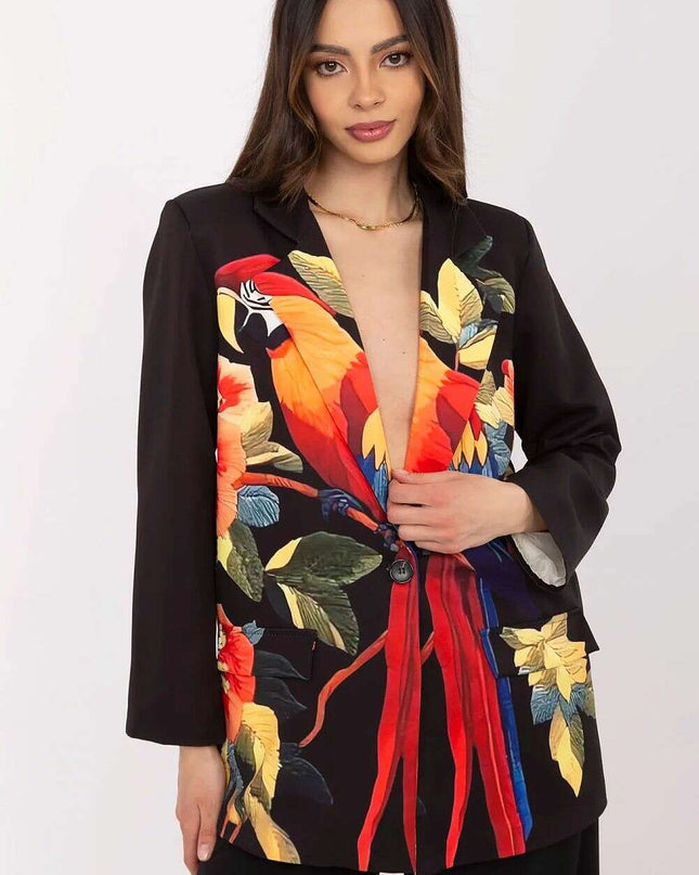 Black Womens Lightweight Blazer Jacket 212531 Casual Spring