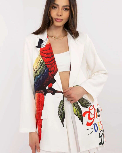 Beige Ladies Blazer 212532 Lightweight Drapey Jacket