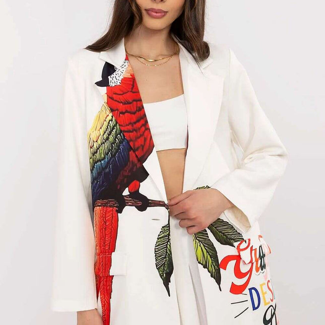 Beige Ladies Blazer 212532 Lightweight Drapey Jacket