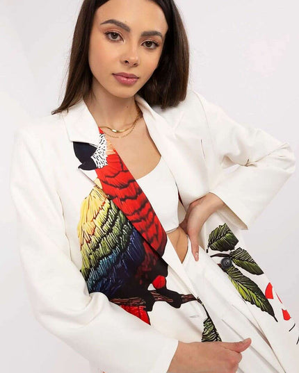 Beige Ladies Blazer 212532 Lightweight Drapey Jacket