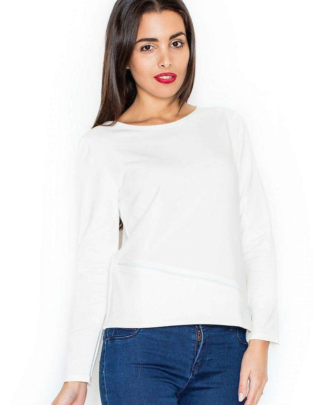 Chic Zipper Accent Women's Top