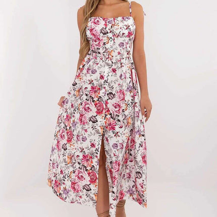 Pink Daydress Model 213225 Midi Dress With Corset Waist