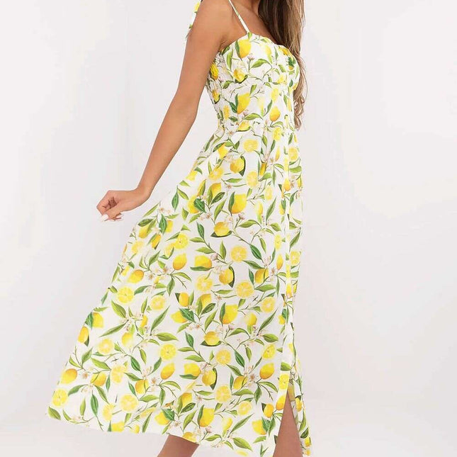 Daydress Midi Flared Silhouette Rectangular Neckline Straps