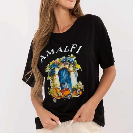 Black Cotton Blend T Shirt Model 213257 With Elastane