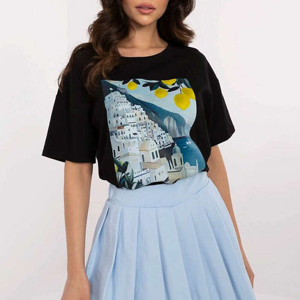 Womens Cotton T Shirt Model 213262 Black Elastane Tee