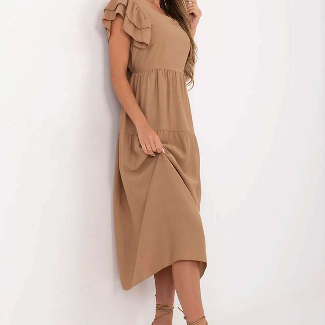 Daydress Model 213807 Brown Viscose Nylon Midi Dress