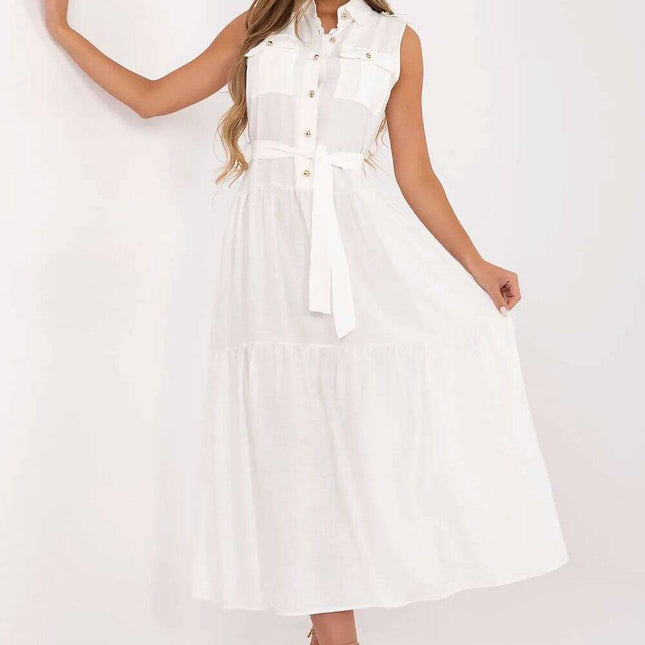 Daydress Maxi with Elegant Classic Collar and Button Front