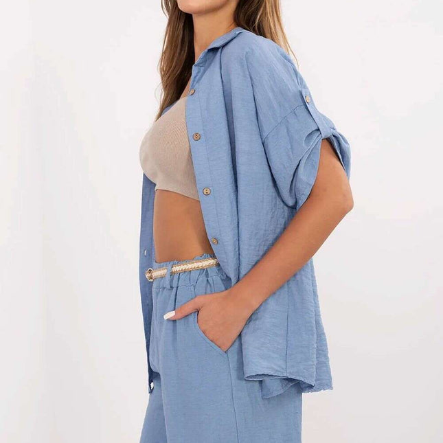 Boho High Waisted Shorts Viscose Linen Blend For Women