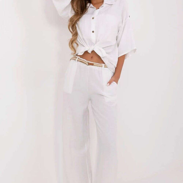 Boho Style Women Trousers 214058 Breathable Viscose Linen