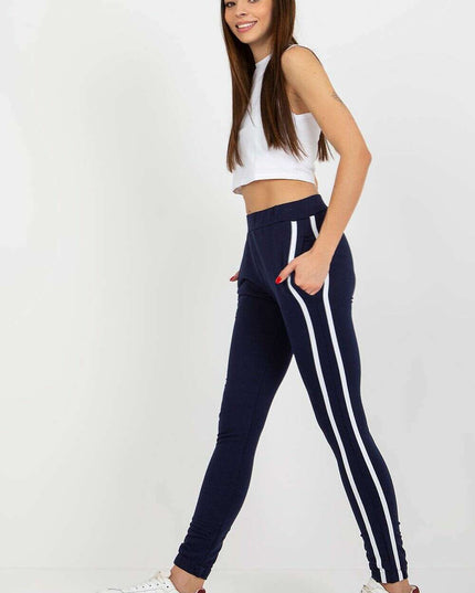 Navy Tracksuit Trousers High Waist Sweatpants Women