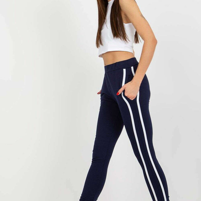 Navy Tracksuit Trousers High Waist Sweatpants Women