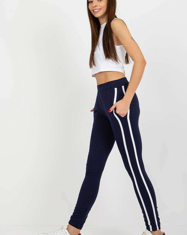 Navy Tracksuit Trousers High Waist Sweatpants Women