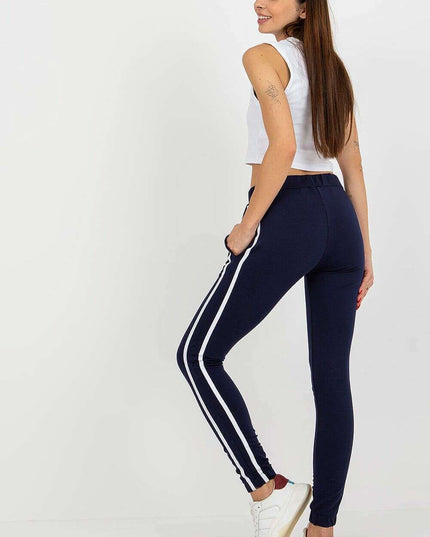 Navy Tracksuit Trousers High Waist Sweatpants Women