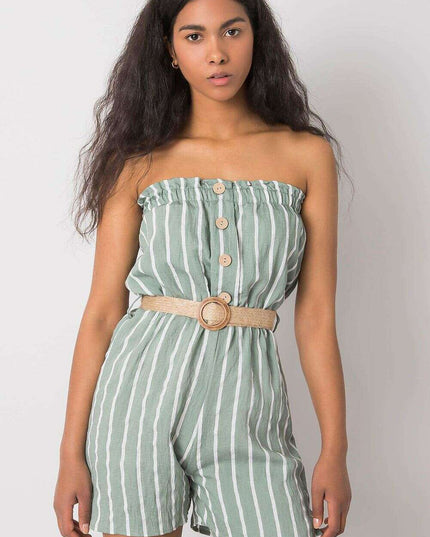 Green Striped Jumpsuit Model 214471 For Women Everyday