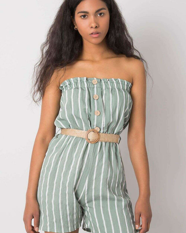 Green Striped Jumpsuit Model 214471 For Women Everyday