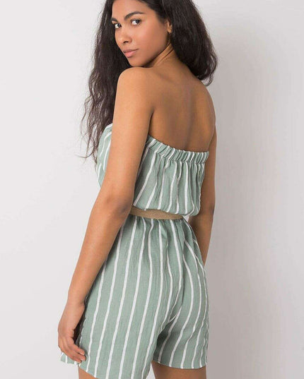 Green Striped Jumpsuit Model 214471 For Women Everyday