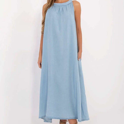 Daydress 214480 Denim Inspired Oversized Maxi Lyocell Dress