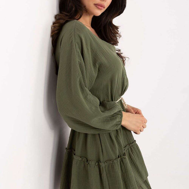 Green Daydress Mini Cotton Boho Sundress 215192 Light