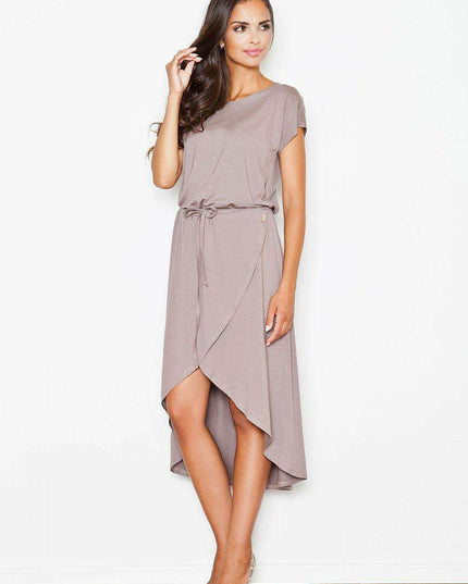 Chic Asymmetrical Viscose Wrap Dress for Effortless Elegance