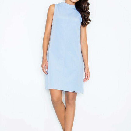 Vintage Elegance Daydress with Stylish Stand-Up Collar