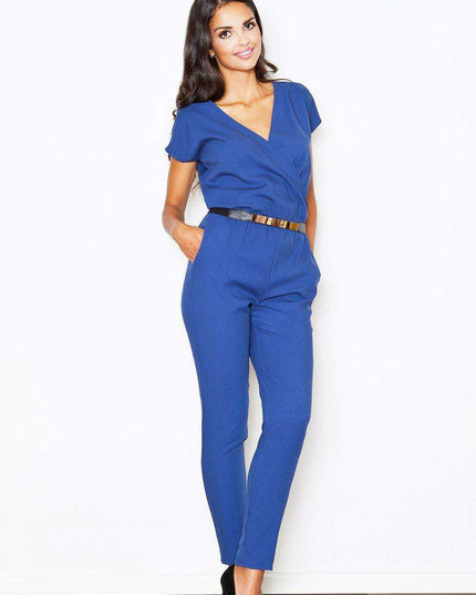 Sophisticated Wrap Jumpsuit with Alluring Neckline