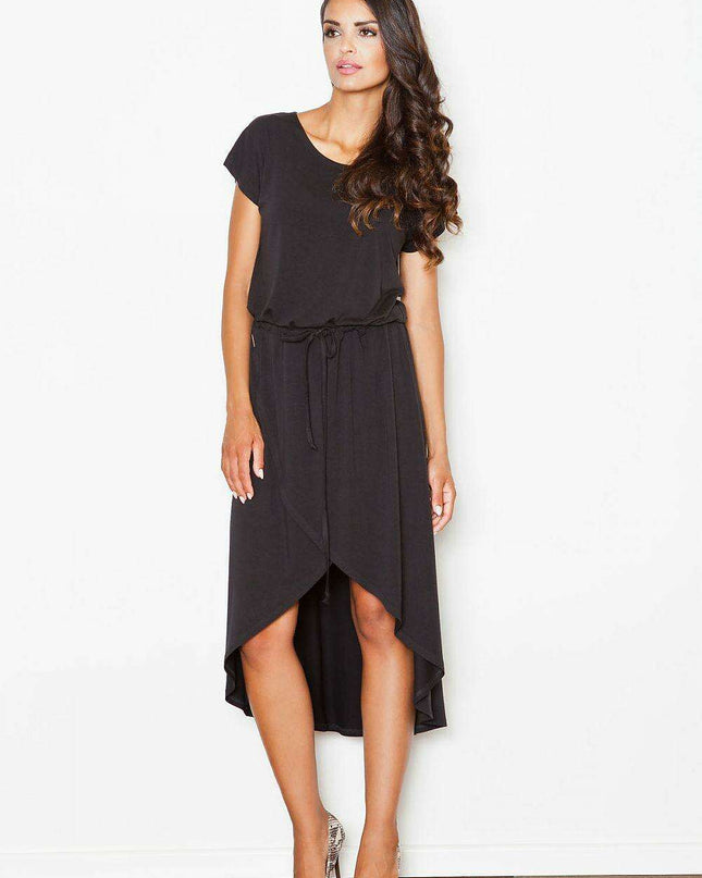 Chic Asymmetrical Wrap Dress with Boat Neckline - Effortless Style for Everyday Wear