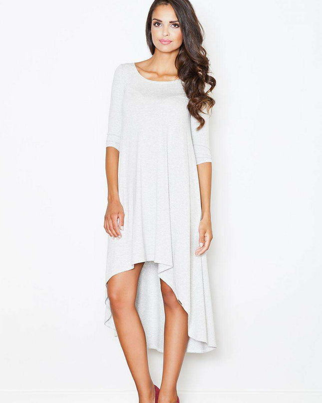 Elegant Asymmetrical Draped Daydress for Effortless Style