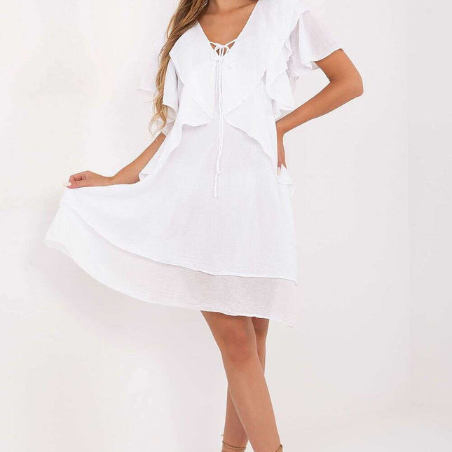 Boho Daydress 215790 Lightweight Cotton Oversized White