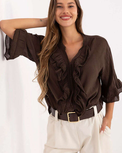 Shirt Model 215814 Boho Cotton Shirt For Women Office Wear
