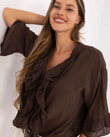 Shirt Model 215814 Boho Cotton Shirt For Women Office Wear