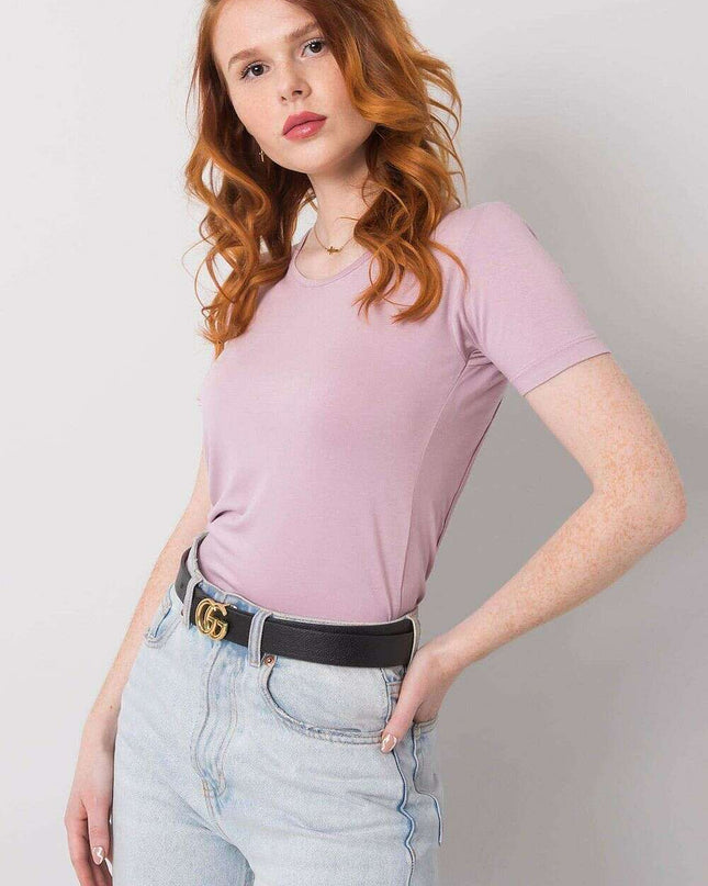 Violet Open Back Tie Blouse For Women Short Sleeves