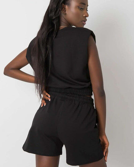 Womens Sweatshirt And Shorts Set Black Rue Paris Complete