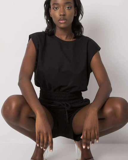 Womens Sweatshirt And Shorts Set Black Rue Paris Complete