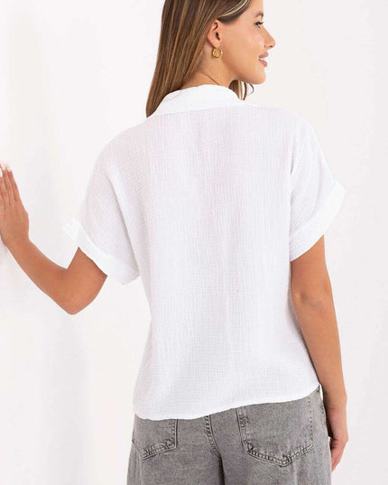 White Short Sleeve Shirt Model 215930 For Women Casual Wear