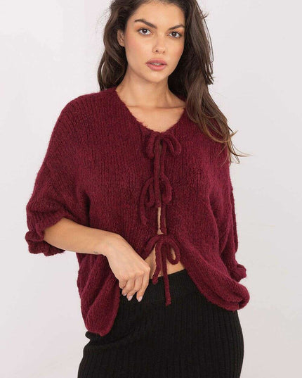 Red Cardigan 216109 Womens Casual Sweater Soft Acrylic Knit