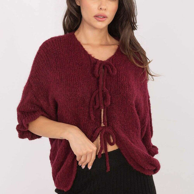 Red Cardigan 216109 Womens Casual Sweater Soft Acrylic Knit
