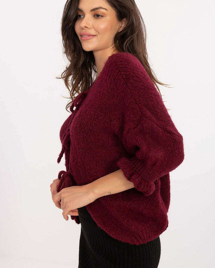 Red Cardigan 216109 Womens Casual Sweater Soft Acrylic Knit