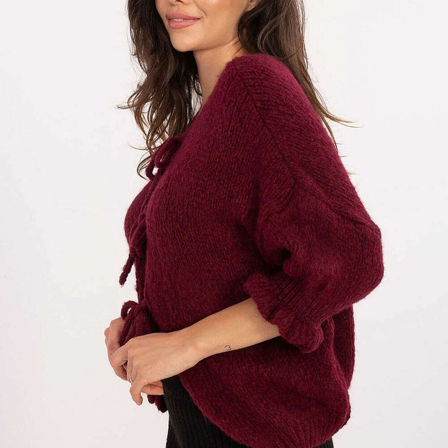 Red Cardigan 216109 Womens Casual Sweater Soft Acrylic Knit