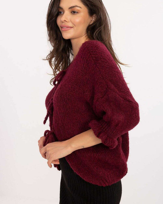Red Cardigan 216109 Womens Casual Sweater Soft Acrylic Knit