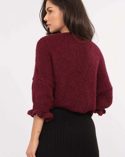 Red Cardigan 216109 Womens Casual Sweater Soft Acrylic Knit