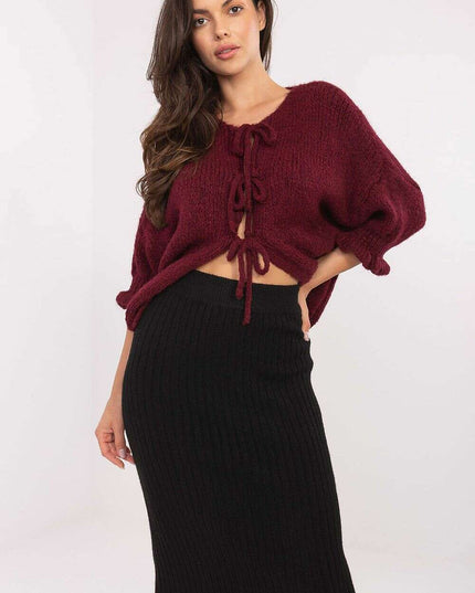 Red Cardigan 216109 Womens Casual Sweater Soft Acrylic Knit