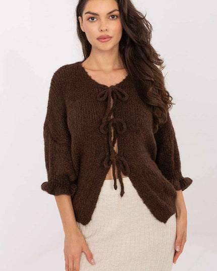 Brown Cardigan 216110 Womens Soft Acrylic Everyday Wear