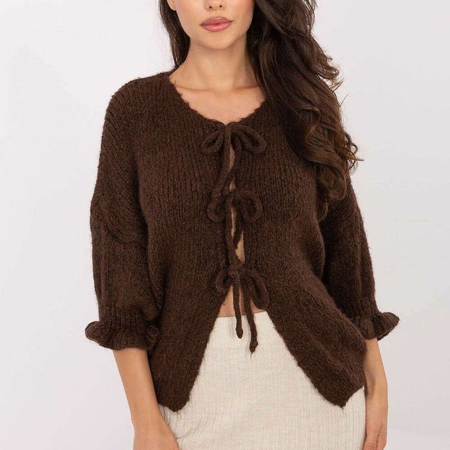 Brown Cardigan 216110 Womens Soft Acrylic Everyday Wear