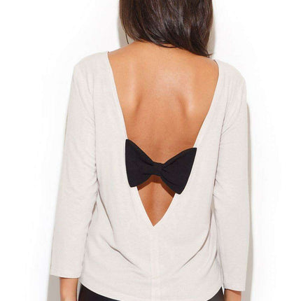Elegant Bow-Back Detail Blouse