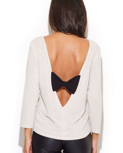 Elegant Bow-Back Detail Blouse