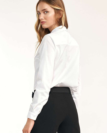 White Long Sleeve Shirt Model 216348 60 Percent Cotton