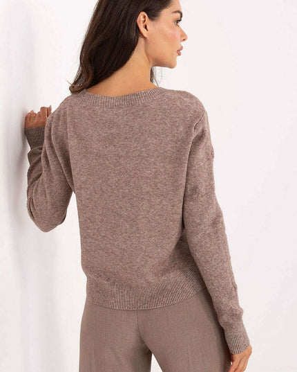 Beige Women Cardigan 216675 Viscose Blend For Office Wear