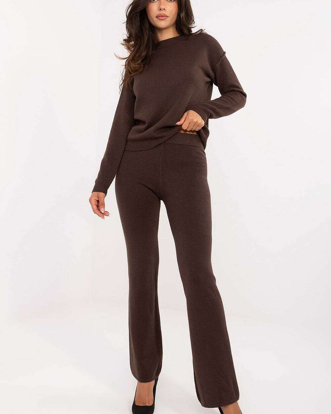 Brown Set Model 216689 Women Sweater Two Piece Casual